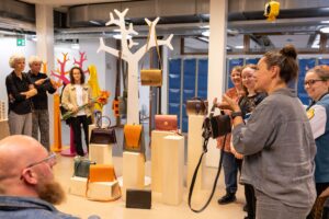 expositie van de training leren tas maken bij Cibap Next