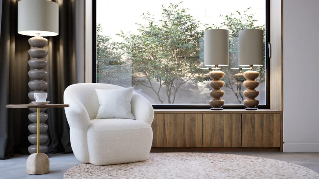 sfeerbeeld van een interieur gemaakt met het programma unlit studio bij cibap next