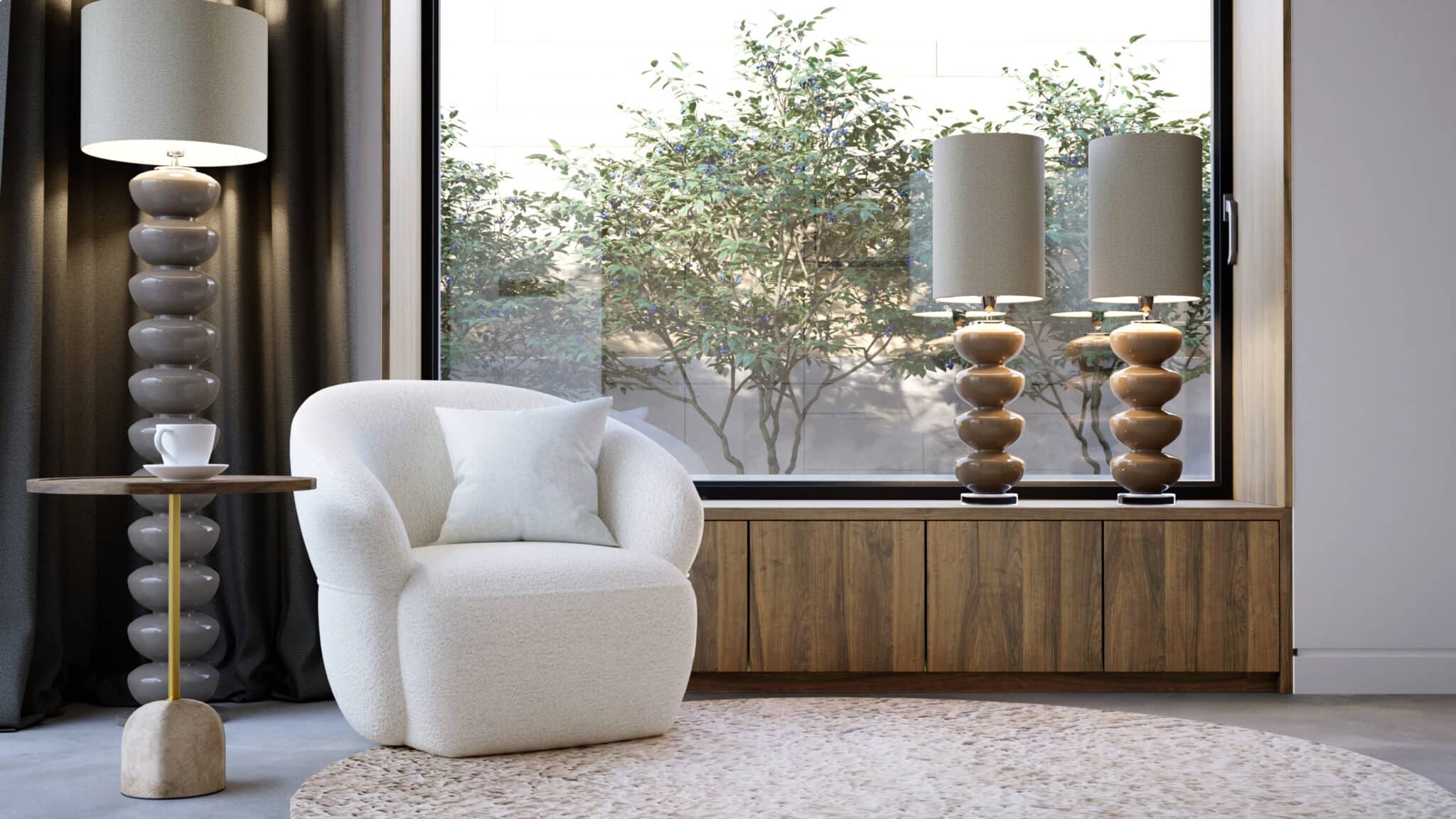 sfeerbeeld van een interieur gemaakt met het programma unlit studio bij cibap next